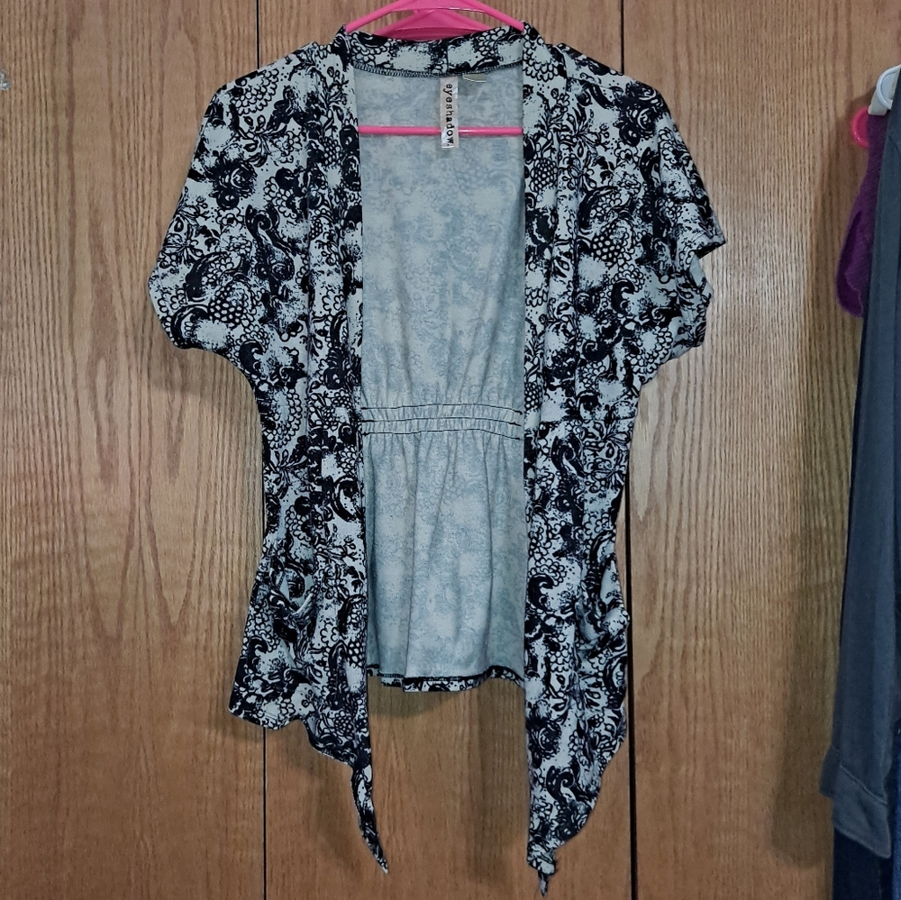 💙 Eyeshadow short sleeved print cardigan -Small